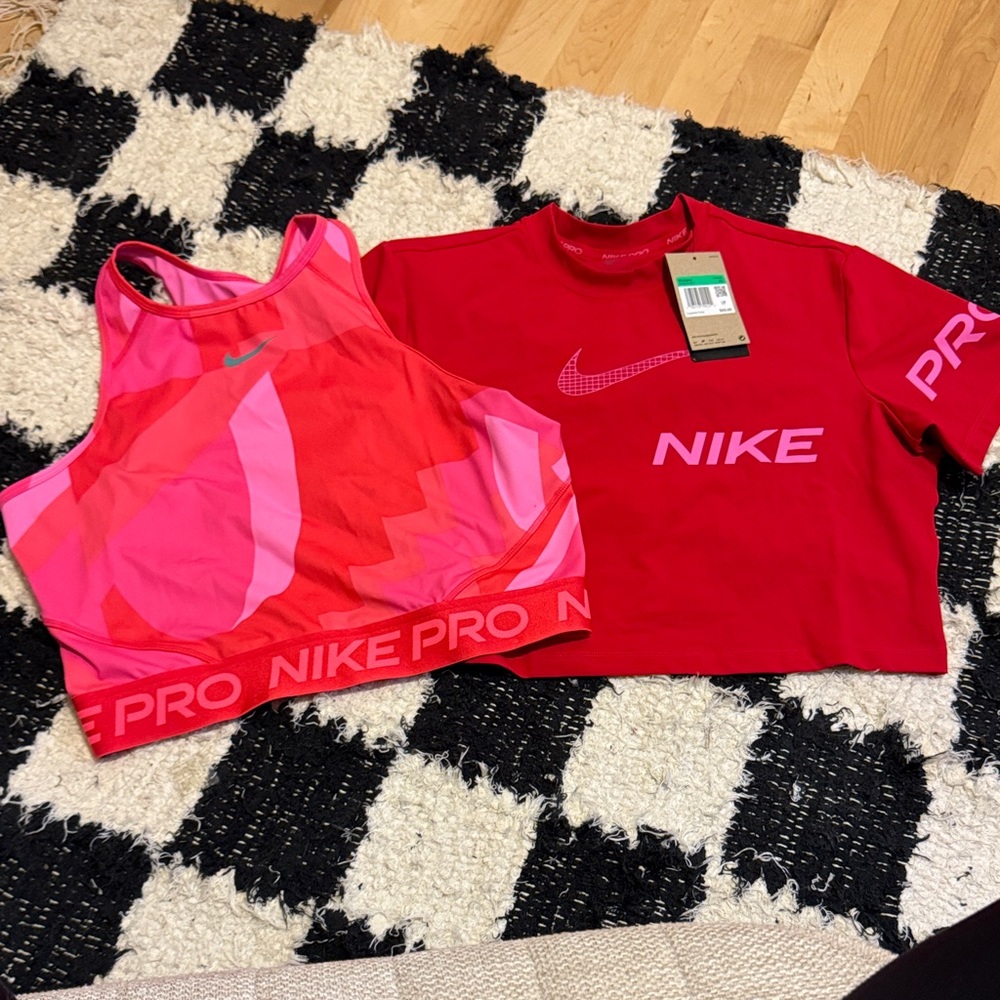 (3 Items Set) Nike Red & Pink Dri-FIT Activewear Set